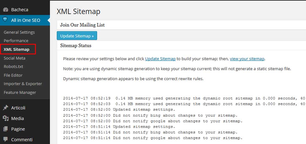 All in One SEO Pack – XML Sitemap