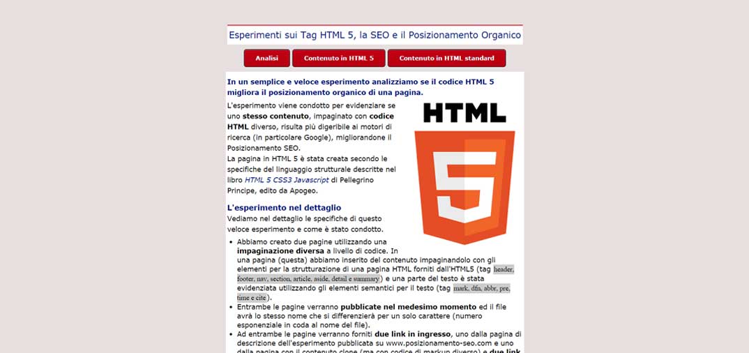 L’HTML5 migliora il posizionamento di un sito internet?