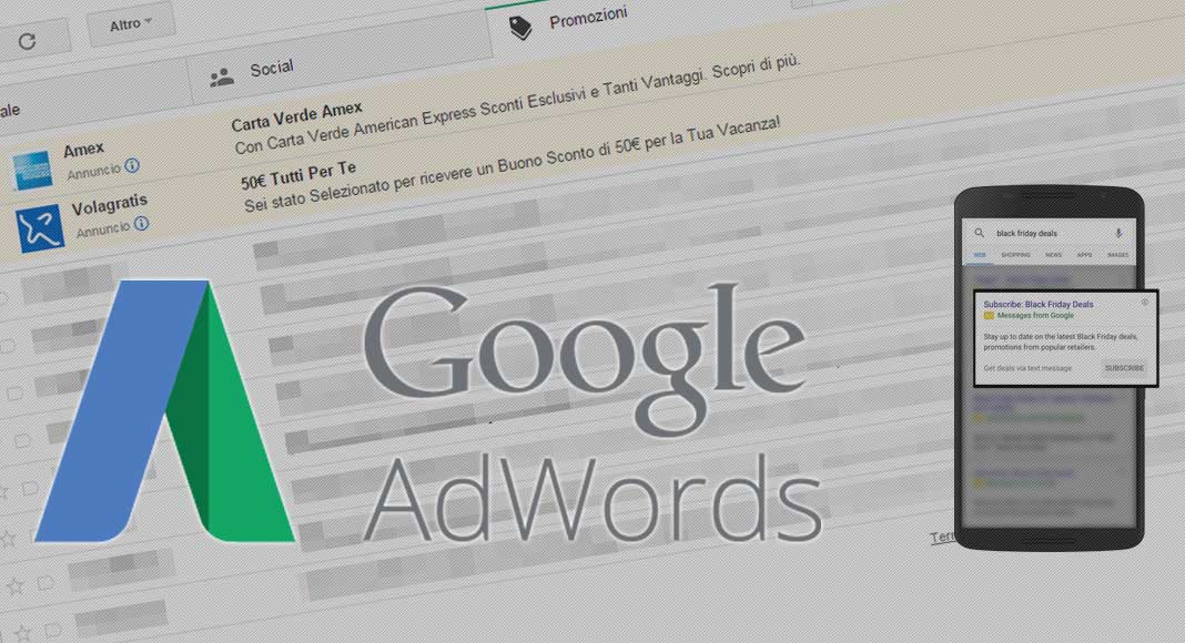 Novità in Google Adwords: Gmail ads e sms ads