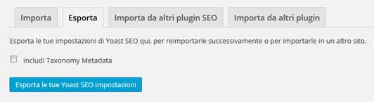 yoast seo esporta