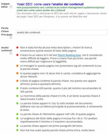 yoast seo parola chiave principale