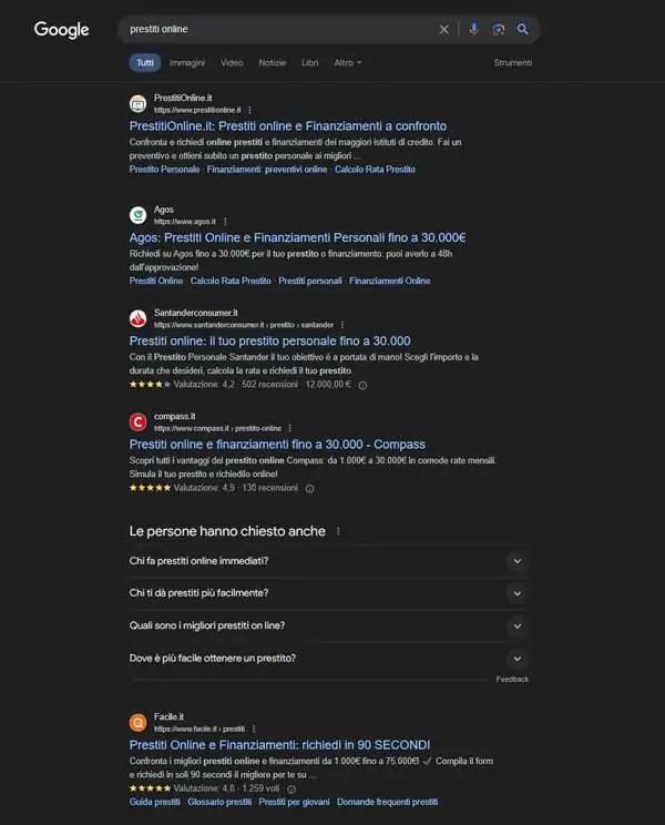 serp no operatori ricerca