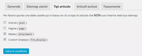 yoast seo sitemap xml tipi articolo