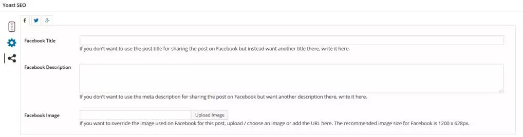 Yoast seo meta box social network