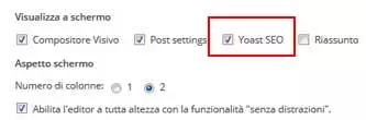 impostazioni schermata yoast seo