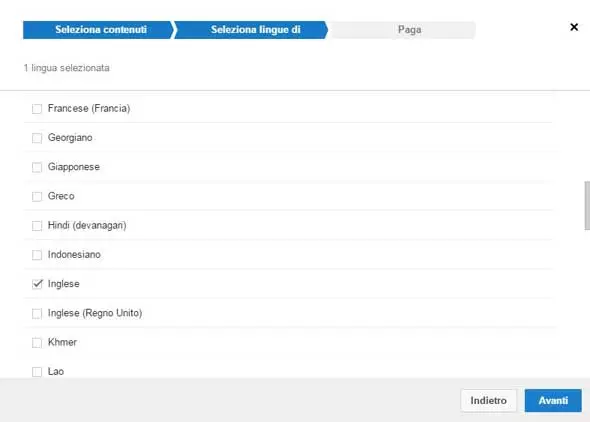 traduzione youtube seleziona lingue