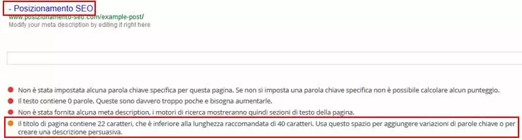 yoast seo analisi titolo