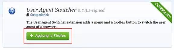 user-agent switcher aggiungi