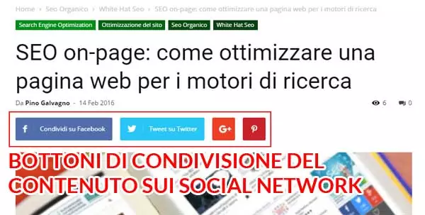 bottoni condivisione social