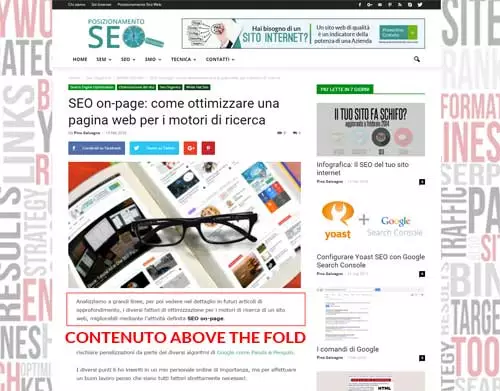 contenuto above-the-fold