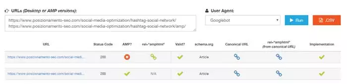 amp analisi seo