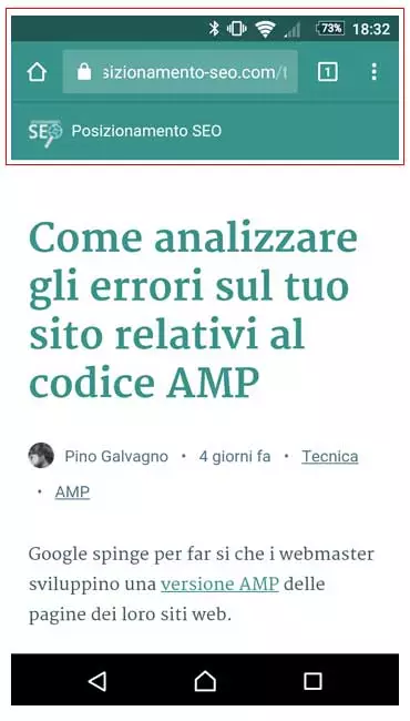 url amp chrome mobile
