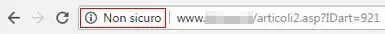 Label non sicura di Chrome Canary